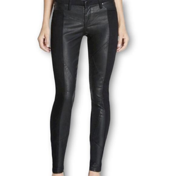 BLANKNYC CRUNCHY LICORICE SKINNY FAUX LEATHER JEANS SIZE 27 - Picture 12 of 12